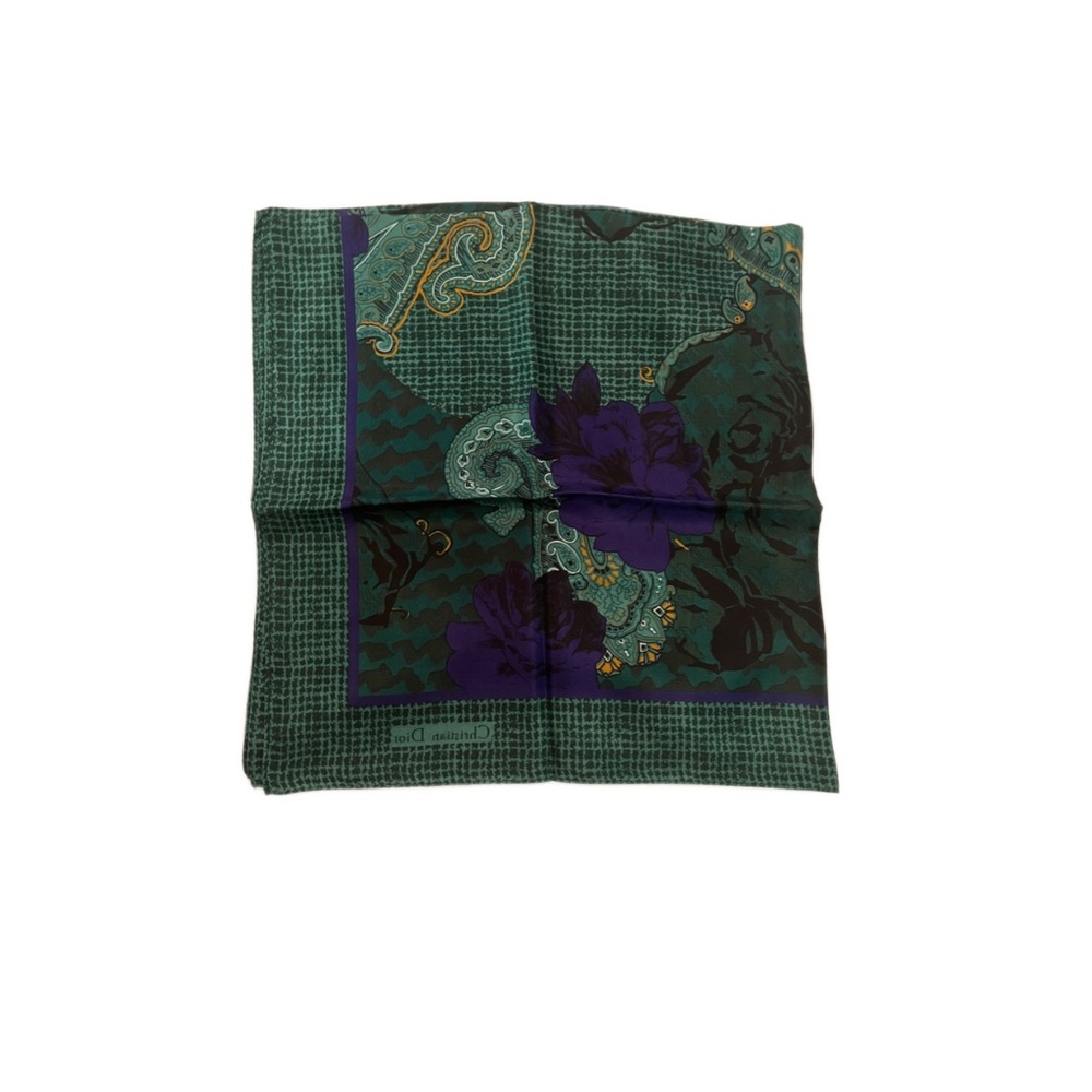 Christian Dior E'Charpes Vintage Silk Paisley Scarf - Picture 9 of 11